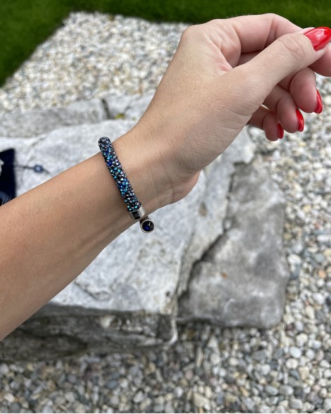 Náramek Swarovski STARDUST SINGLE modrý